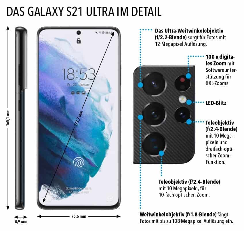 Detailansicht Samsung Galaxy S21