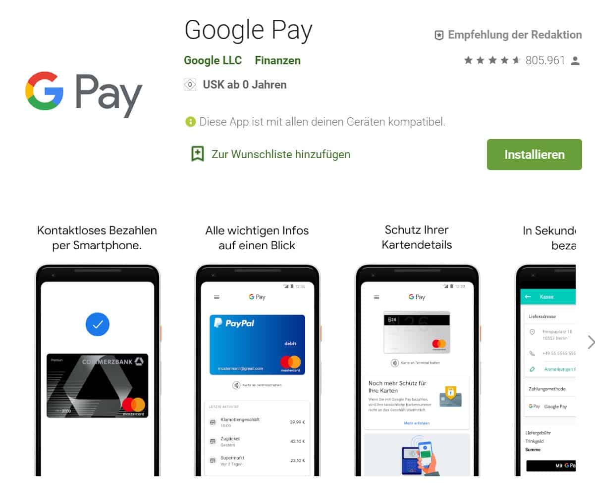 Google Pay und PayPal verbinden