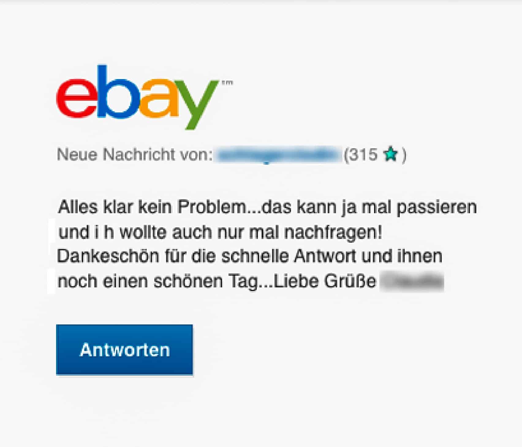 Nachrichten von Käufer und Verkäufer auf eBay