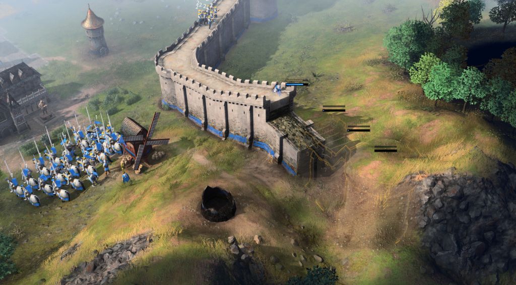 Screenshot feindliche Armee vor Mauer