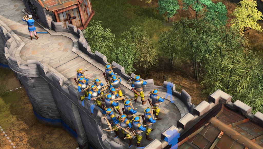 Screenshot Burgmauer mit Bogenschützen im Detail