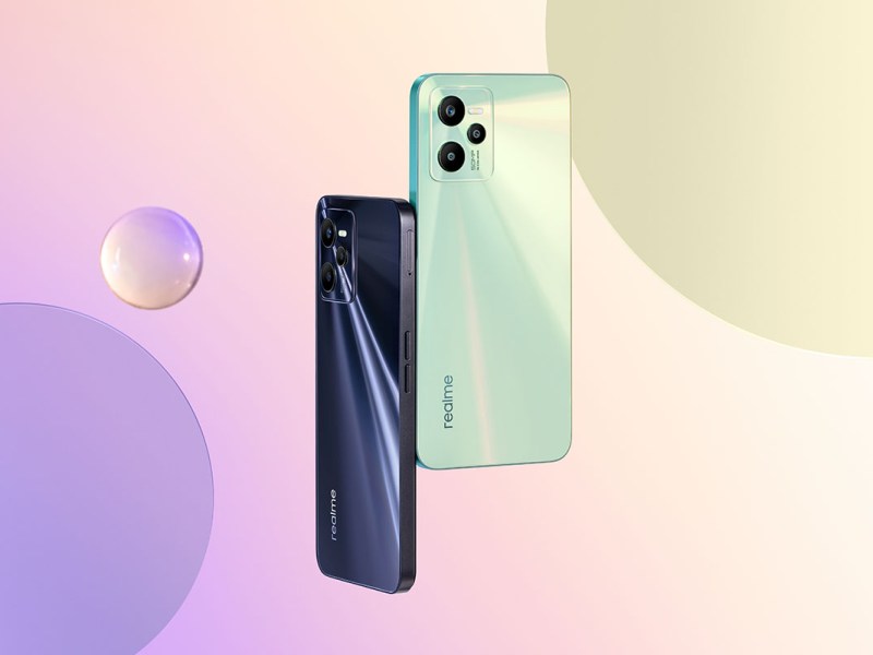 Das realme C35 in den neuen Farben schwarz und grün