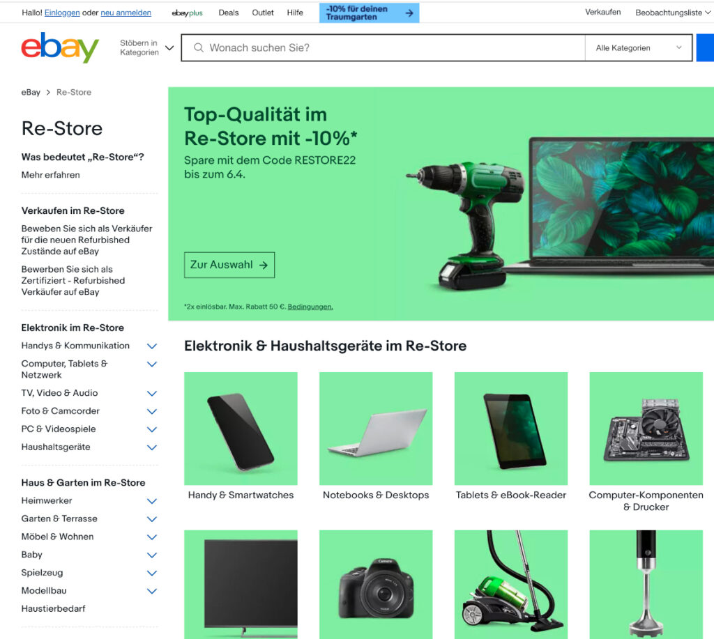 Der Re-Store von eBay