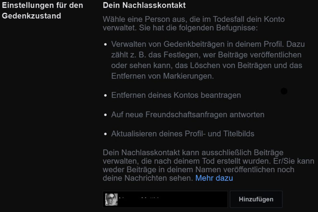Facebook Erben einsetzen