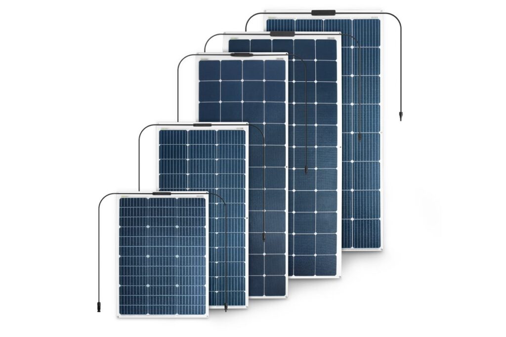 Es sind Solarmodule in 5 verschiedenen Größen zu sehen.