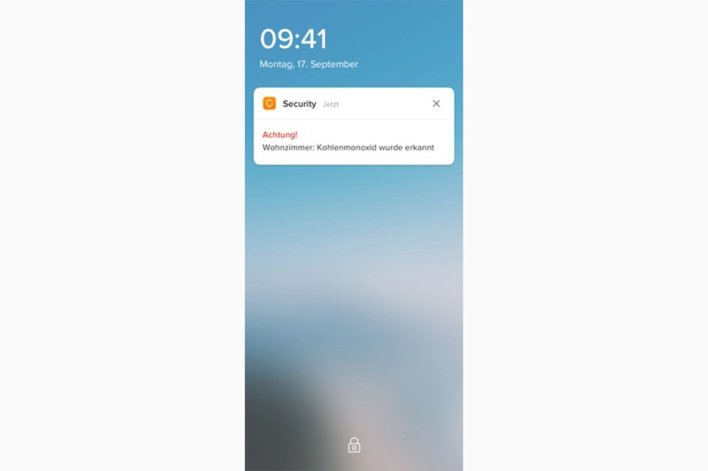 Die Kohlenmonoxid-Warnung auf dem Smartphone