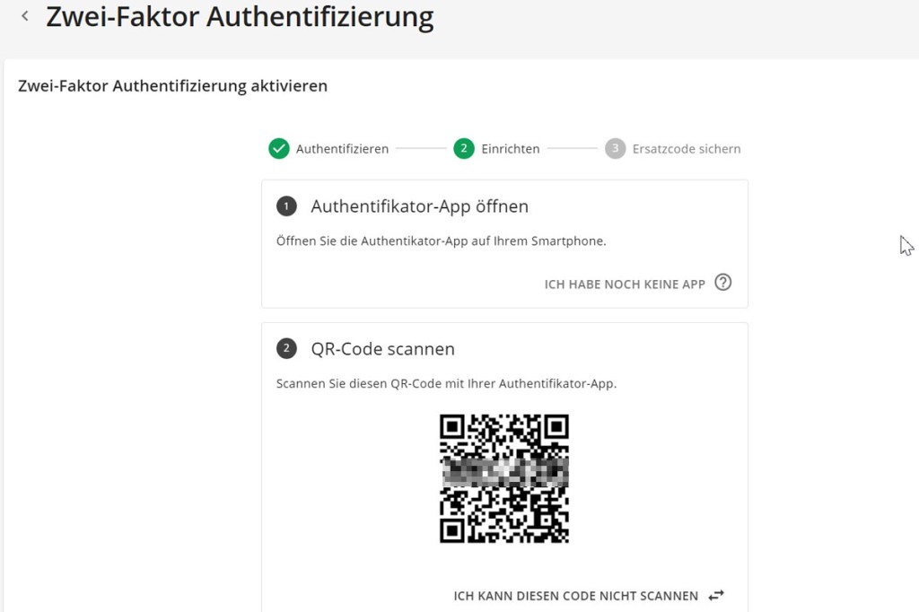 Lexoffice QR-Code für 2FA