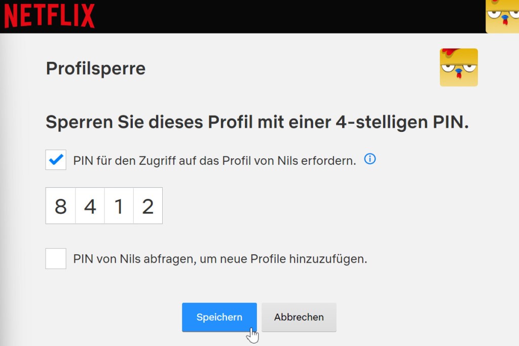 Netflix PIN einrichten