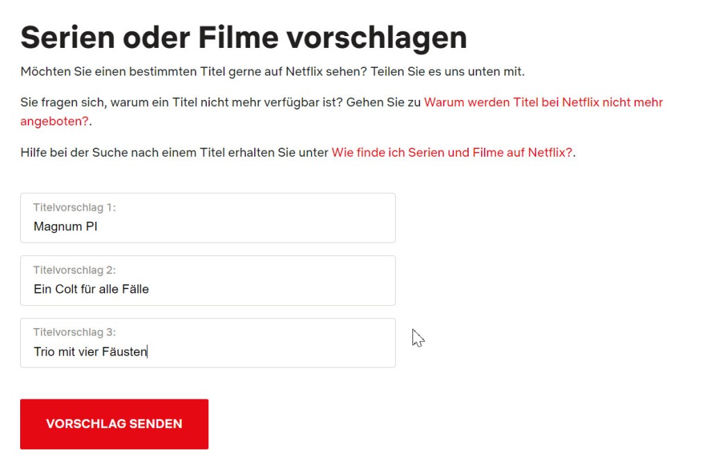 Netflix Vorschläge machen