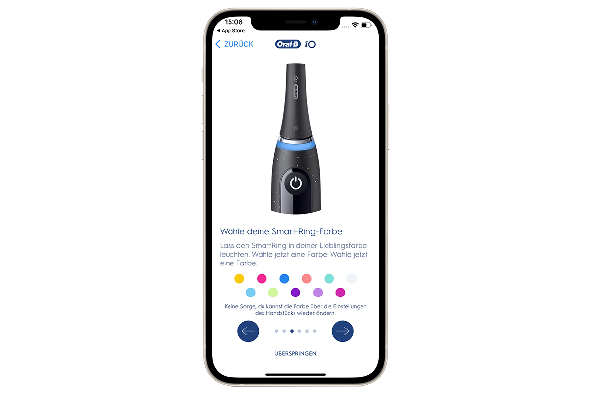 Screenshot der Oral-B-App.