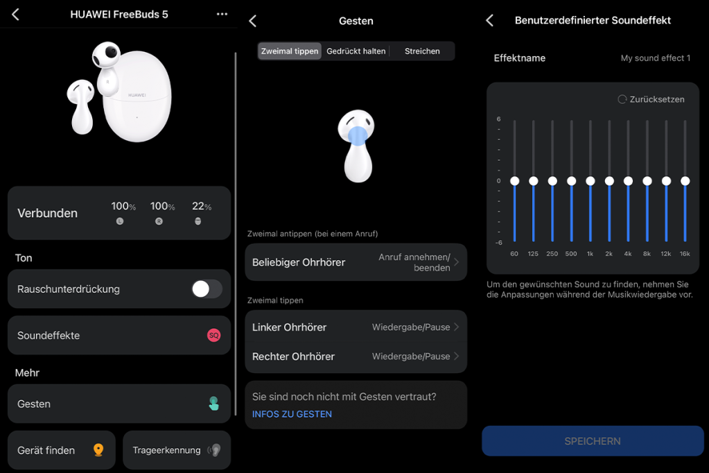 Übersicht über die Bildschirme der Huawei AI-Life-App