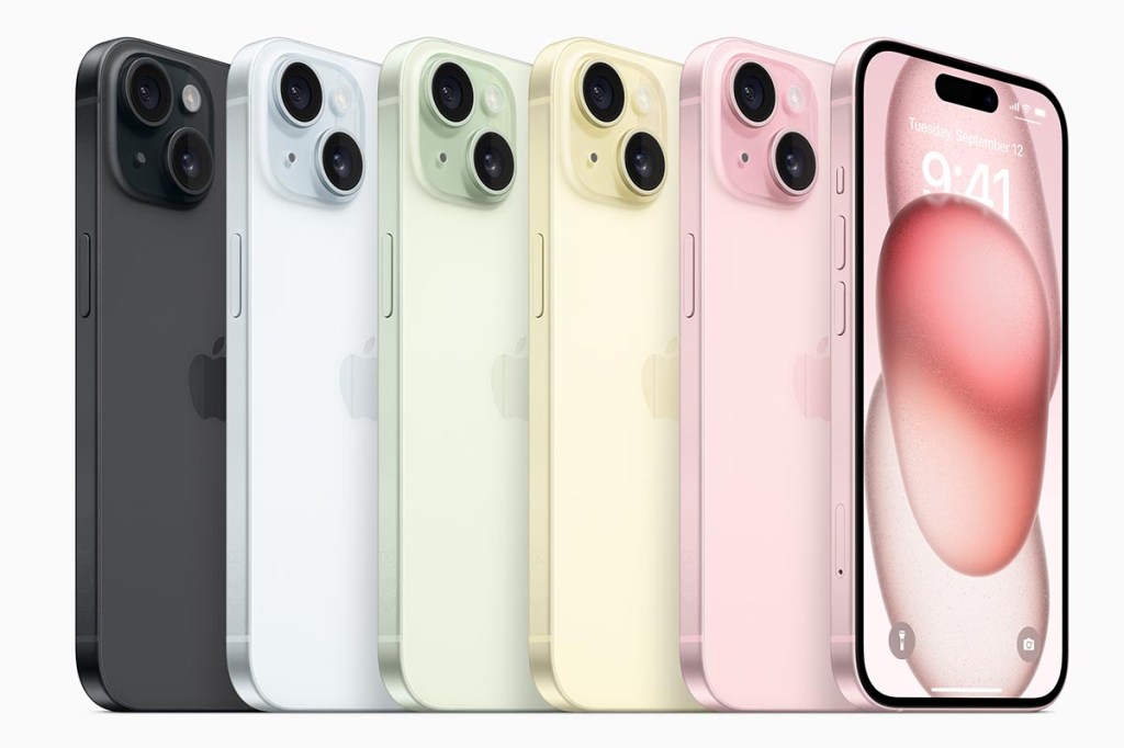 Das iPhone 15 in 5 Farben.