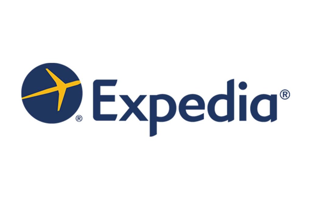 Logo Expedia auf weißem Hintergrund