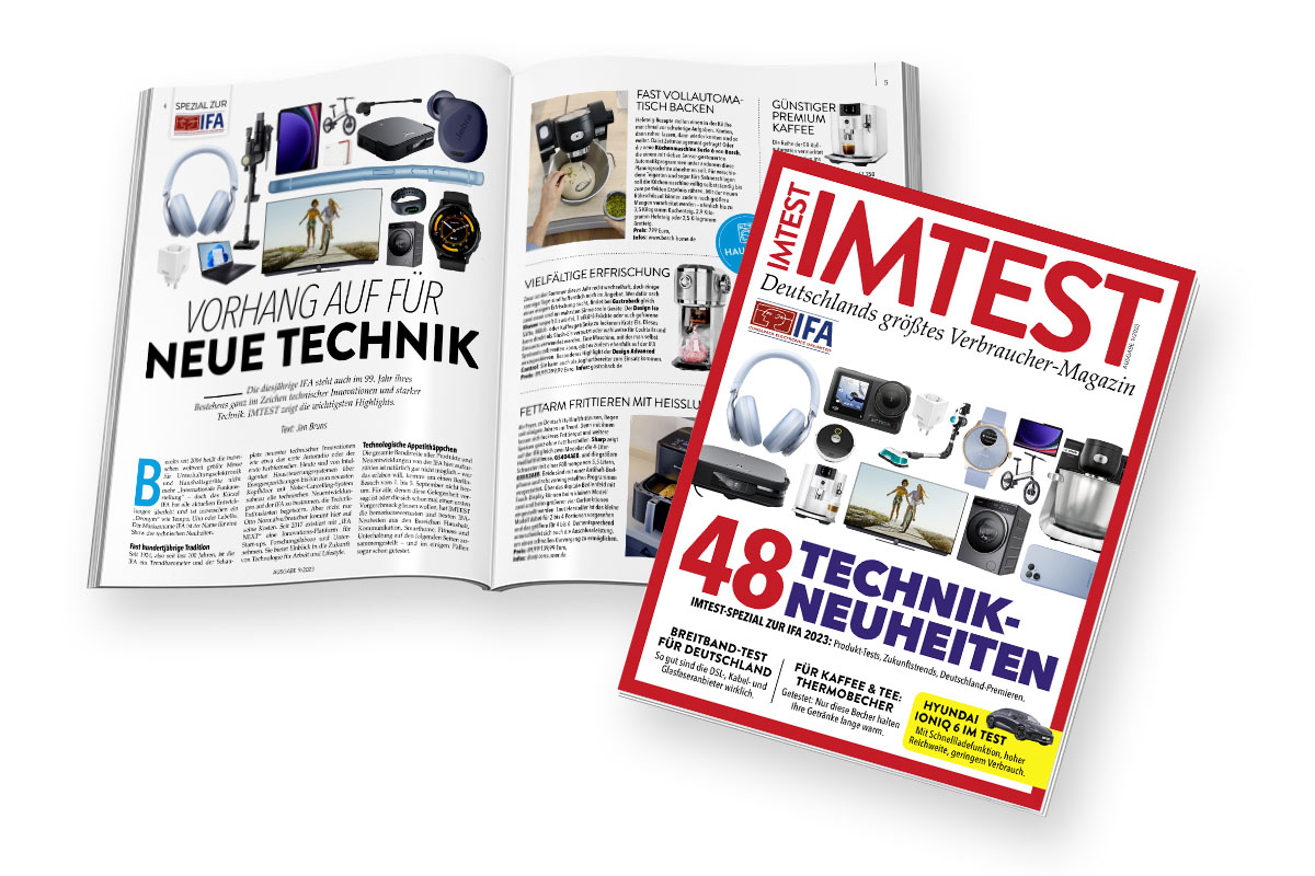 Cover-Bild der neuen IMTEST-Ausgabe, mit technischen neuheiten von der IFA in Berlin auf dem Cover.