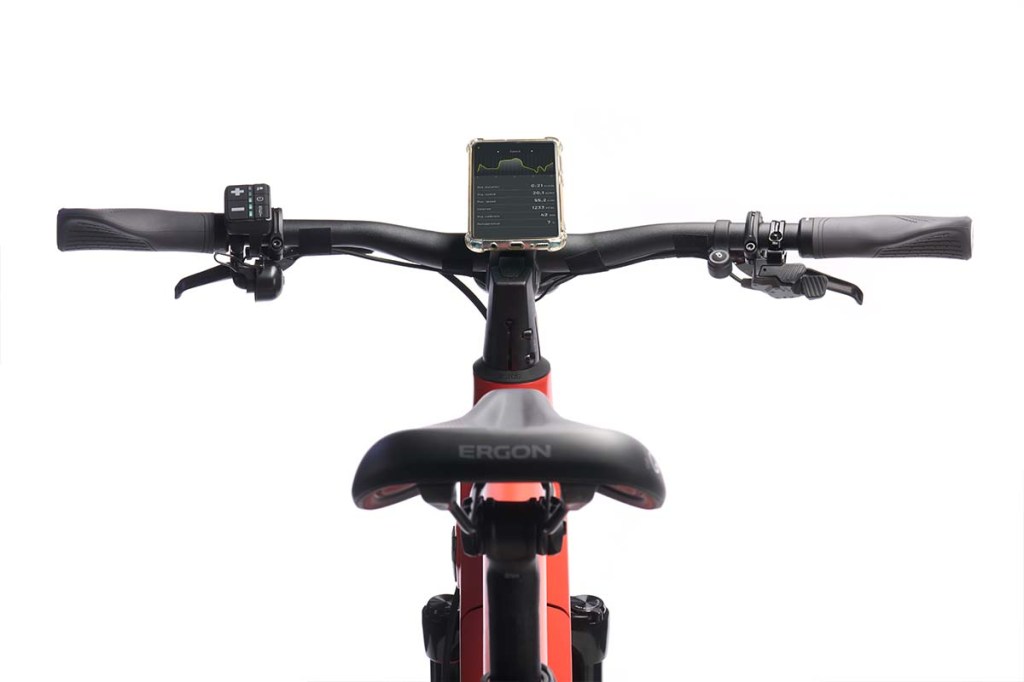 PRoductshot E-Bike, von hinten mit Blick aufs Cockpit