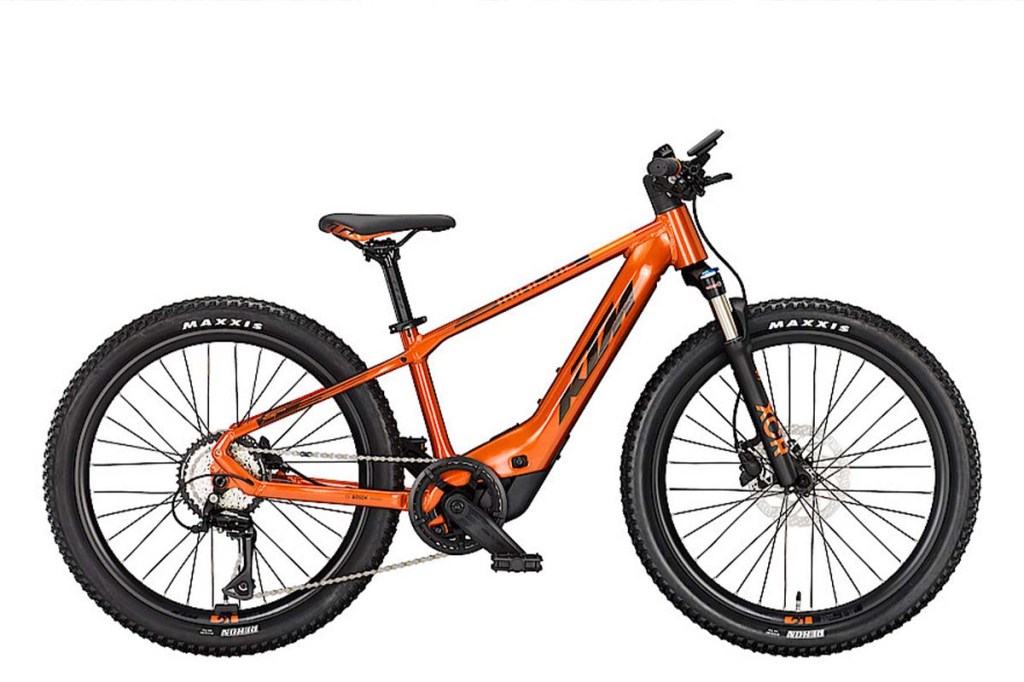Productshot Kinder-E-Bike von KTM in orange