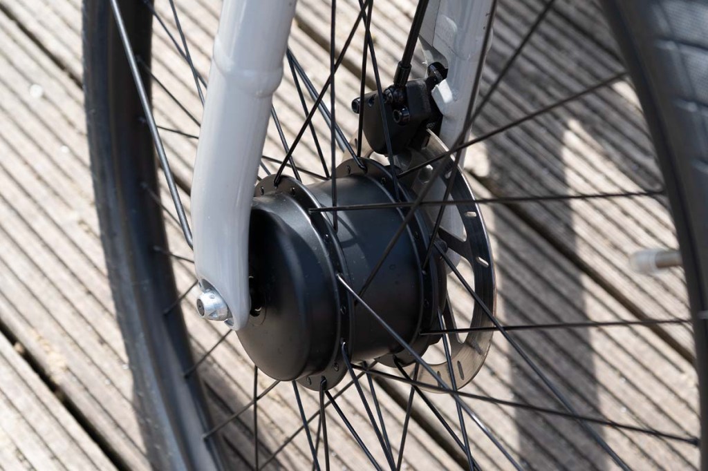 Nahaufnahme Motor eines E-Bikes