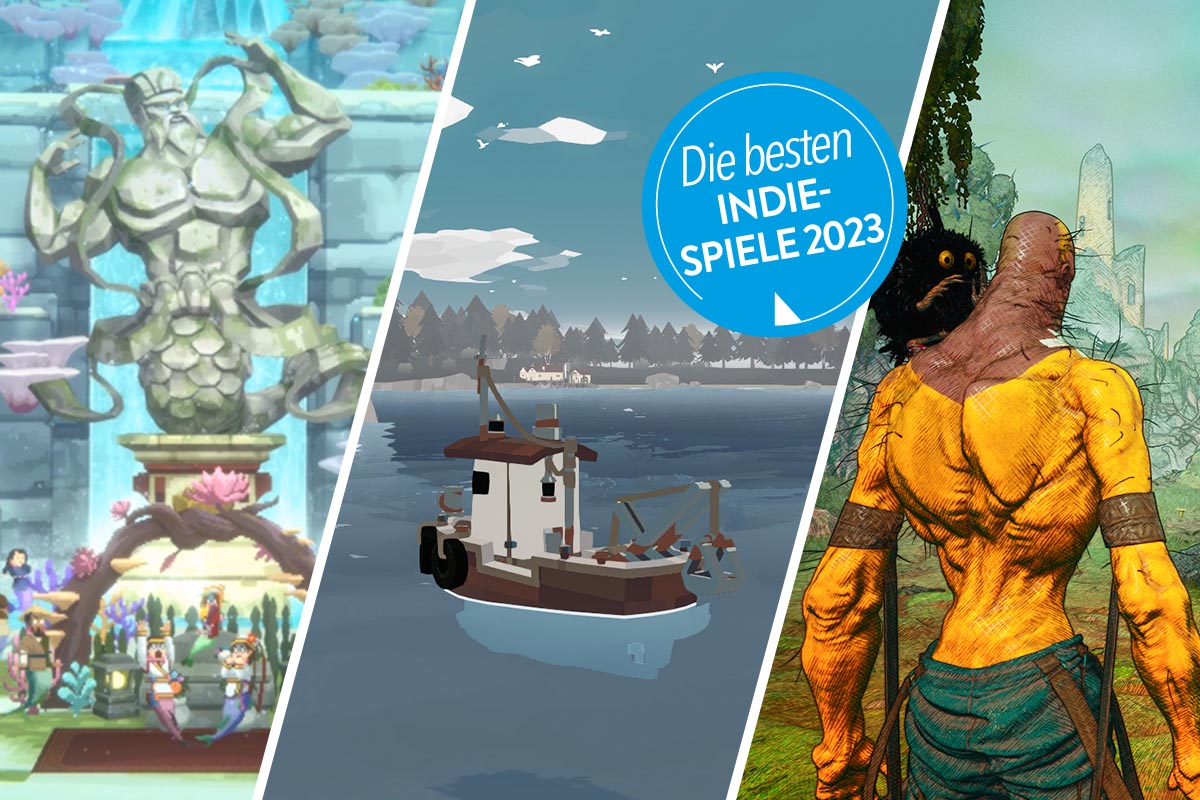 Indiespiele auf einem dreigeteiltem Bild.