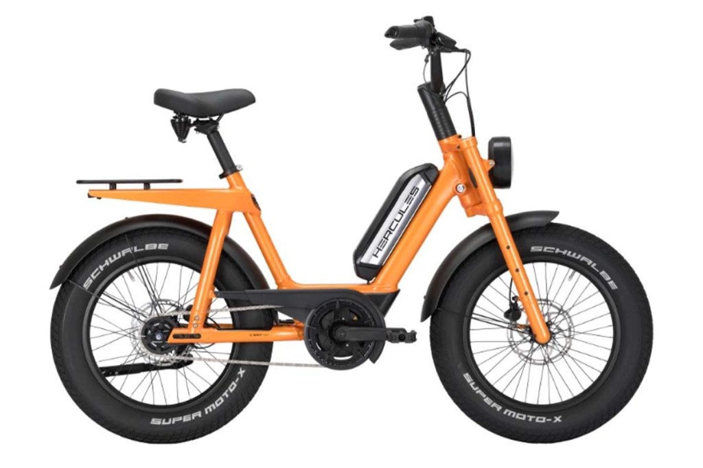 Productshot orangenes E-Bike in Retro-Optik