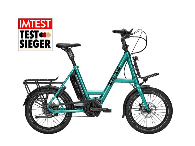 Kompakt-E-Bike von I:SY auf weißem Grund.