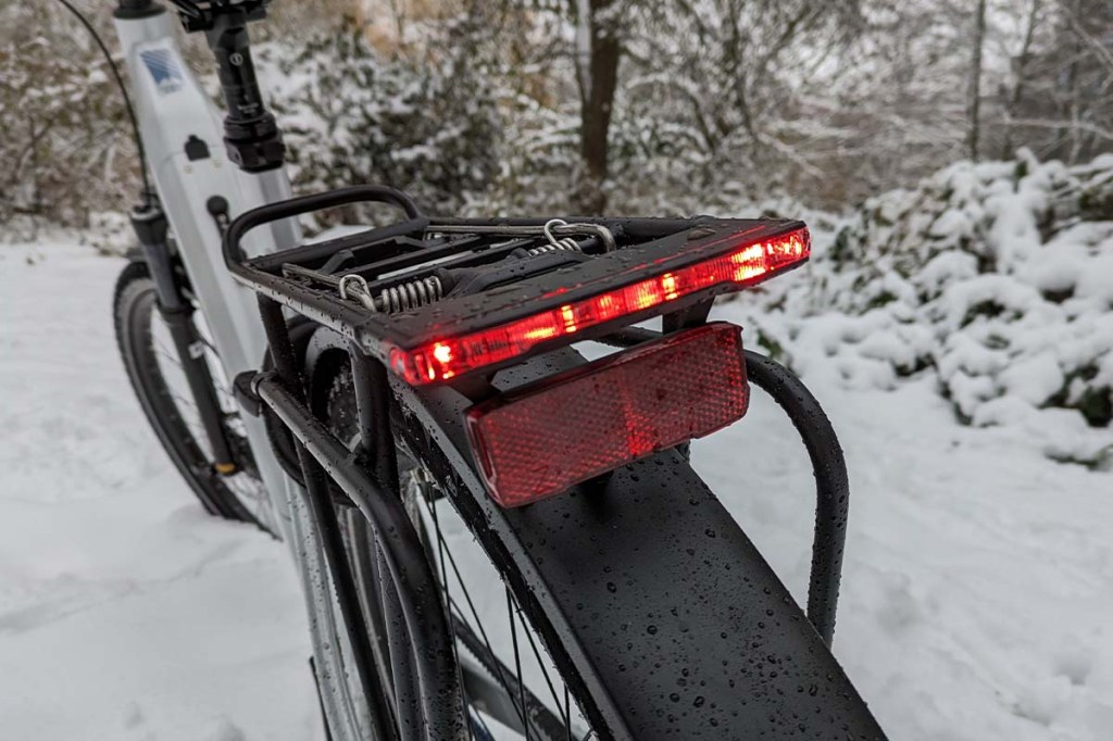 Nahaufnahme Rücklicht von E-Bike