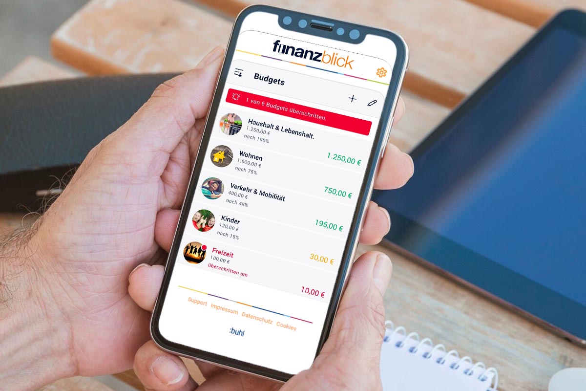 Die Budget-Funktion in der Finanzblick App.