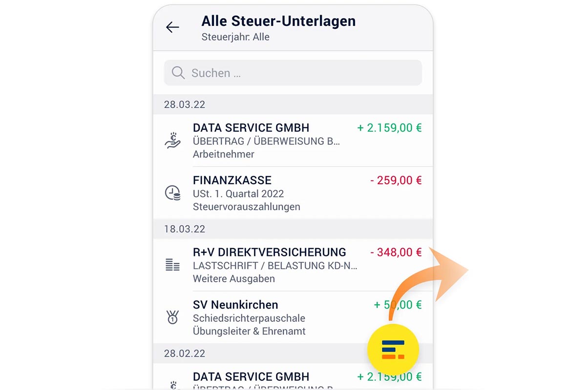 Das steuer:Banking in der Finanzblick App.