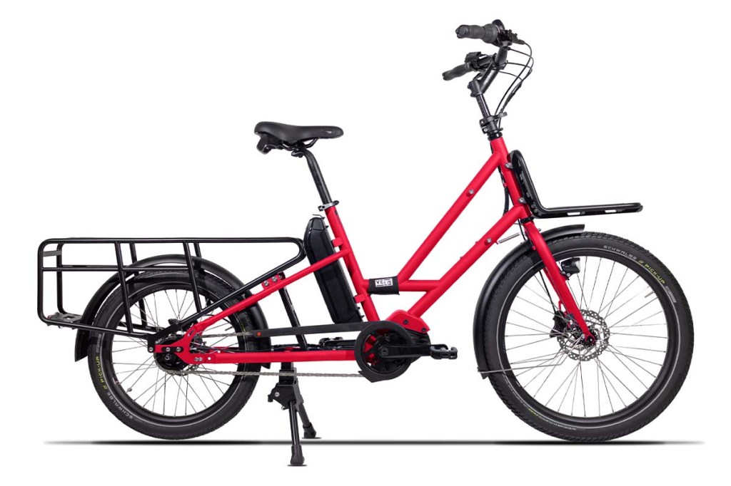 Productshot rotes Kompakt-Cargo-E-Bike