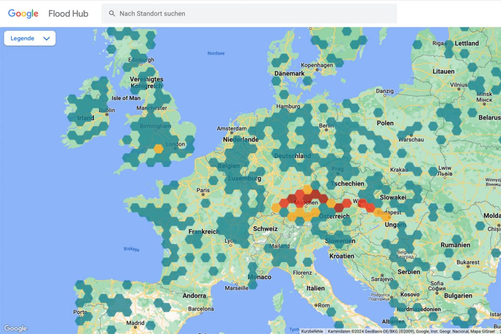 Screenshot Flood Map Europa
