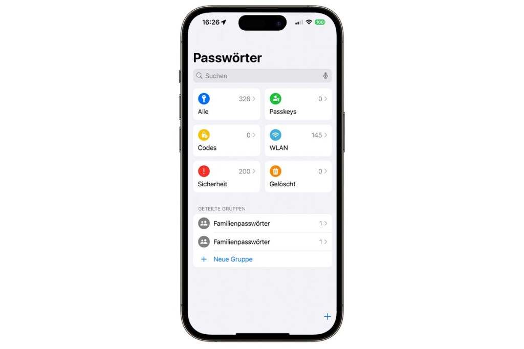 Passwörter-App in iOS 18
