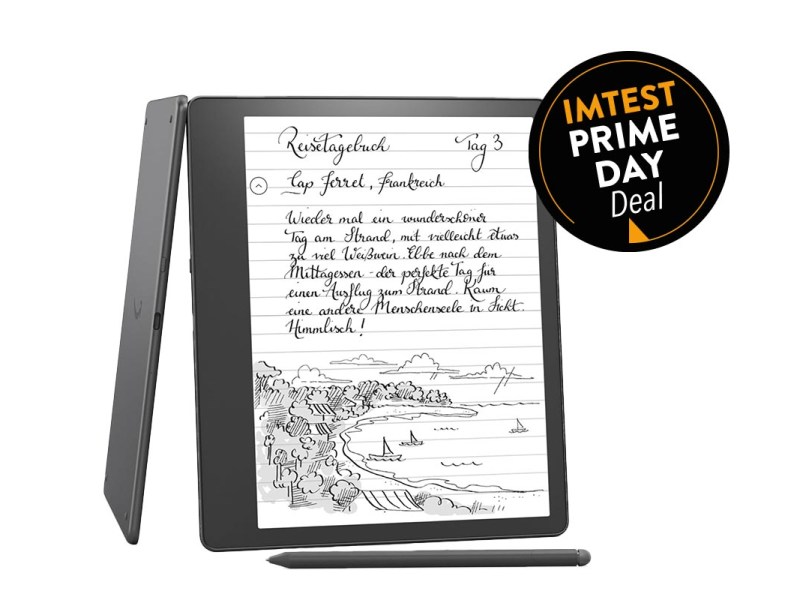 Kindle Scribe von Amazon auf weißem Grund.