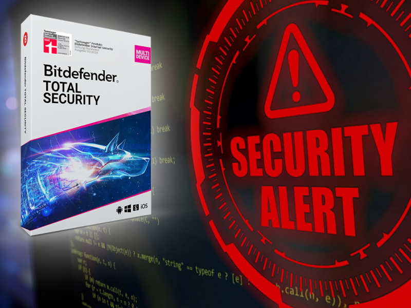 Der Packshot von Bitdefender wird auf dem Foto vorgestellt.