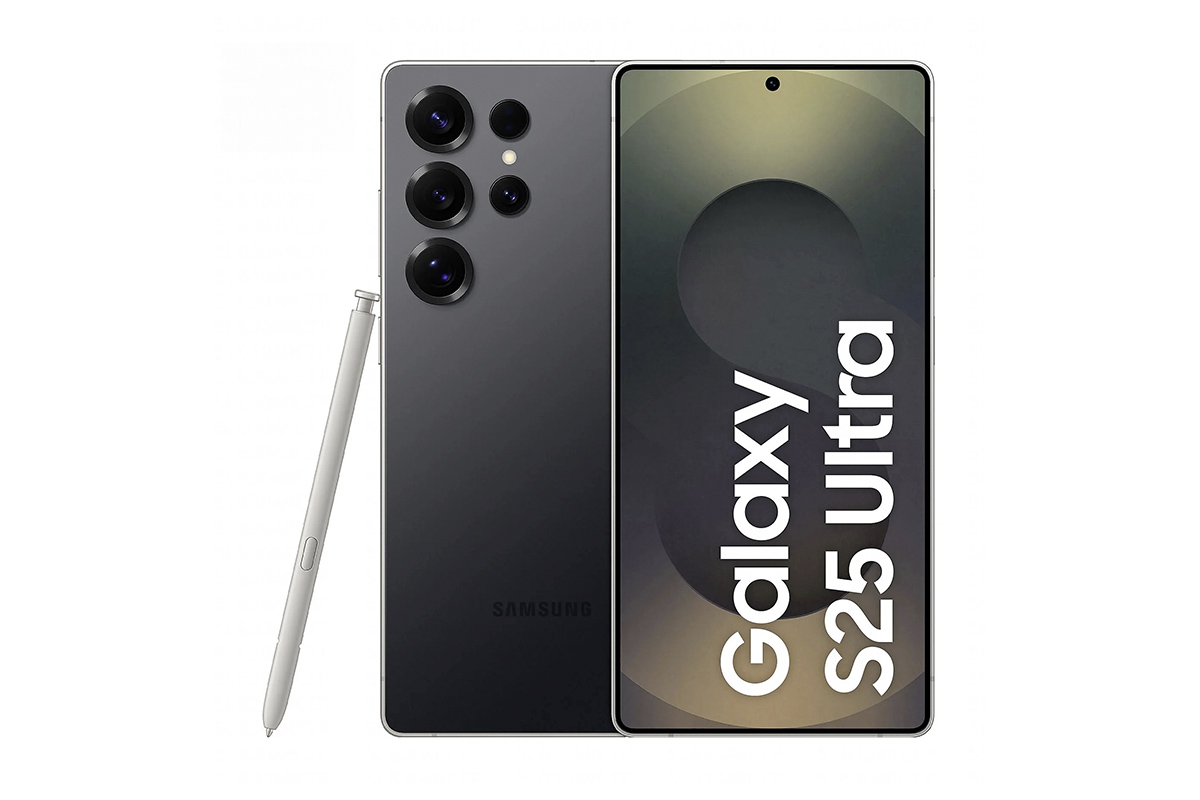 Produktbild des Samsung Galaxy S25 Ultra auf weißem Grund.